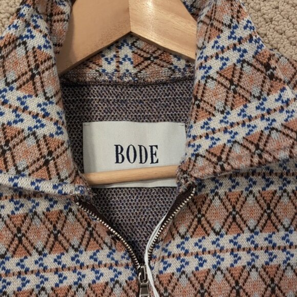 Bode NWT Diamond Stripe Pullover Sweater Merino Wool Men's M/L - Picture 9 of 11